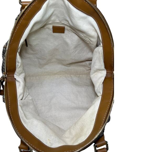 Gucci Sukey Medium Satchel 223974 Beige Diamante Canvas Leather Trim - Picture 10 of 16